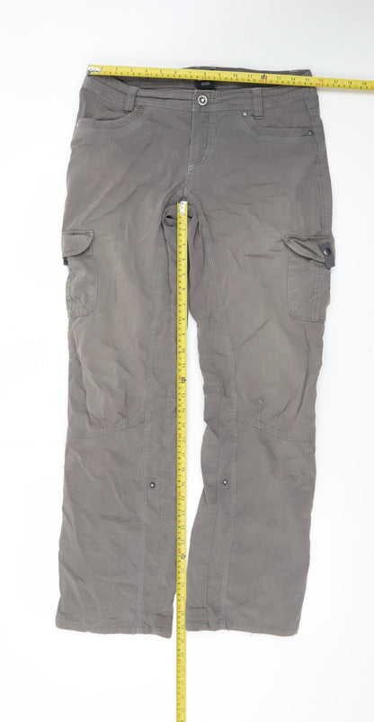 KÜHL Women's Grey Cargo Trousers Size 8 Regular Cotton Blend
