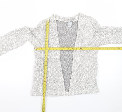 H&M Women's Grey XS Open Knit Long Sleeve Cardigan