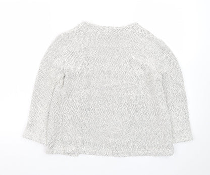 H&M Women's Grey XS Open Knit Long Sleeve Cardigan