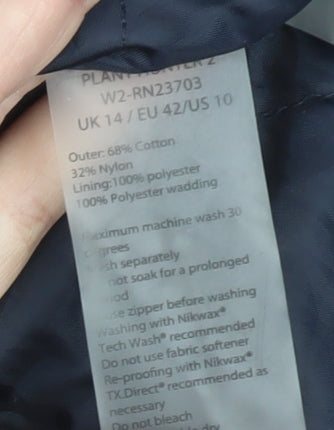 Seasalt Cornwall Women’s Blue Hooded Rain Coat Size 14 Lined Waterproof Jacket