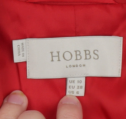 Hobbs Women Red Tailored Single-Breasted Blazer UK 10