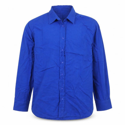 New Look Men's Blue Cotton Long Sleeve Button-Up Shirt Size 16