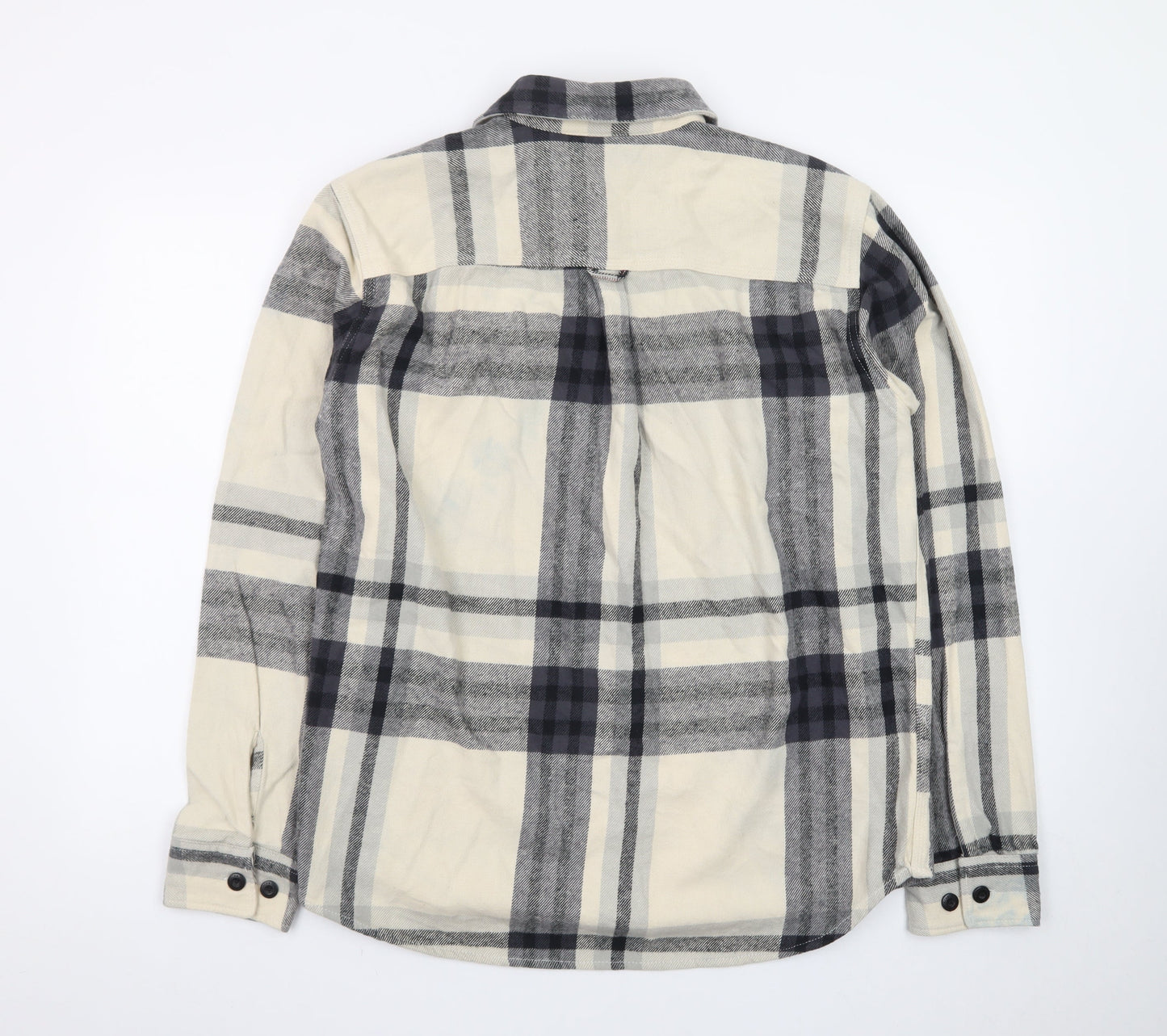 Jack & Jones Men's Beige Checked Twill Button-Up Shirt Size L