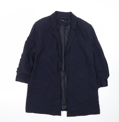 F&F Women Navy Blue Long Single-Breasted Blazer UK 18