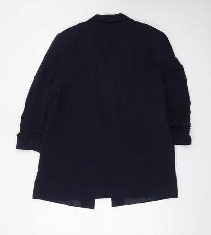 F&F Women Navy Blue Long Single-Breasted Blazer UK 18