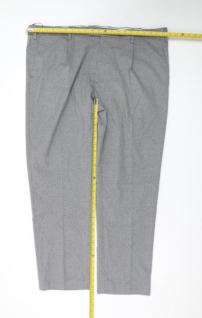 Marks and Spencer Men's Grey Checked Dress Pants 44in Waist Regular Fit