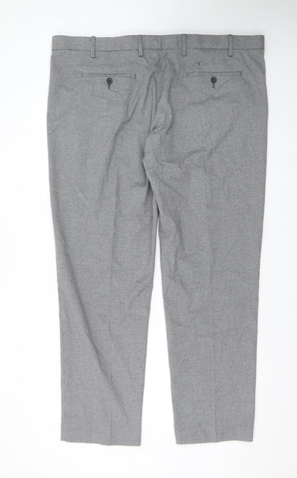 Marks and Spencer Men's Grey Checked Dress Pants 44in Waist Regular Fit