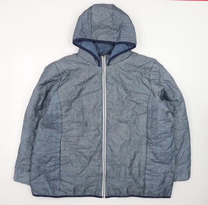 Nathalie Andersen Men's Blue 2XL Hooded Puffer Jacket