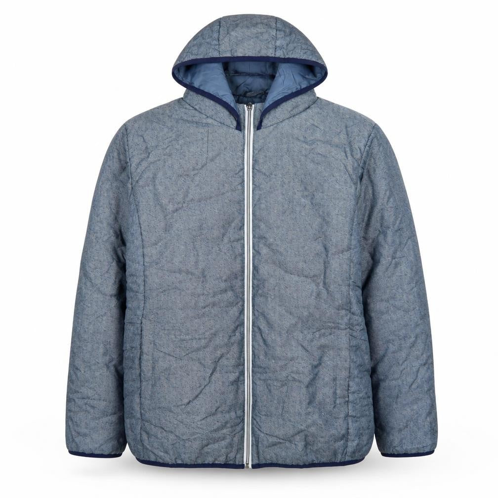 Nathalie Andersen Men's Blue 2XL Hooded Puffer Jacket