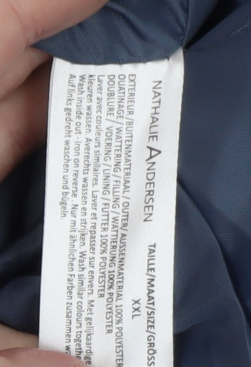 Nathalie Andersen Men's Blue 2XL Hooded Puffer Jacket