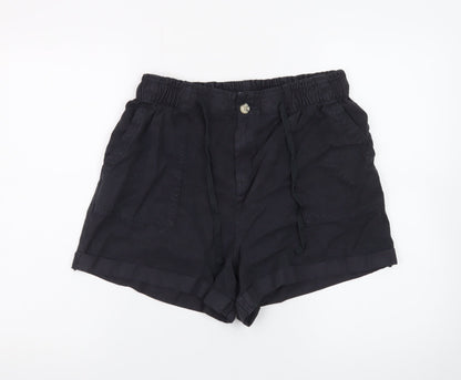 Denim Co Women Black M Casual Drawstring Shorts