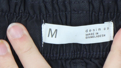 Denim Co Women Black M Casual Drawstring Shorts