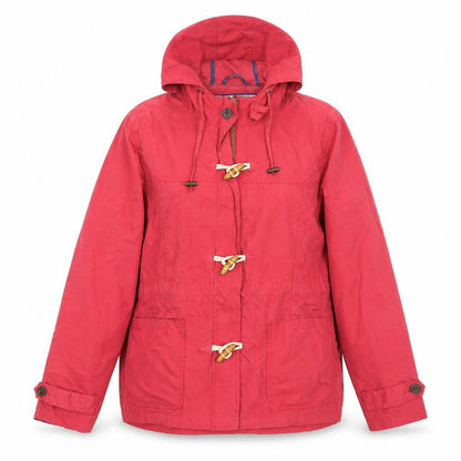 Fat Face Women's Red Cotton Hooded Toggle Jacket Size 14