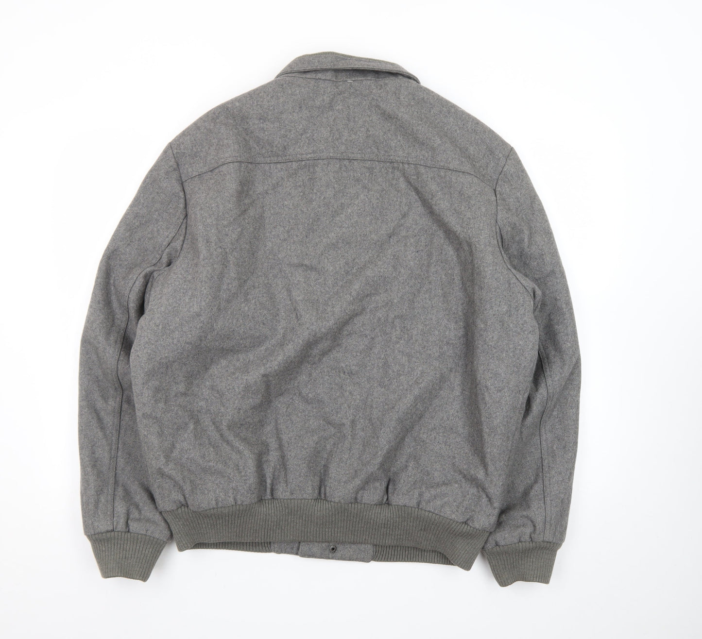 London Fog Men's Grey Wool Blend Bomber Jacket M