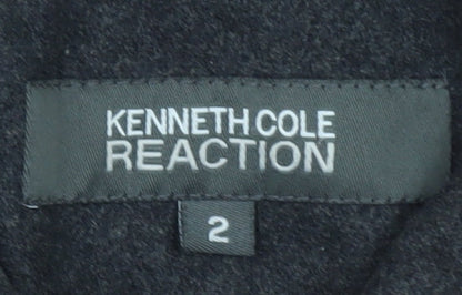 Kenneth Cole Reaction Men's Grey Wool Military Coat Size S Long