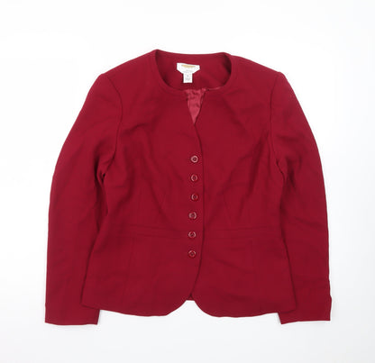Talbots Petites Red Wool Blazer Jacket Size 8 Petite Classic Fit