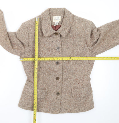 Field Manor Women's Beige Wool Blend Tailored Blazer Size 4 Classic Fit