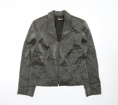 Nueva Women's Grey Textured Single-Breasted Suit Jacket Size 14