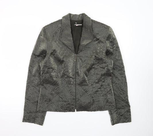 Nueva Women's Grey Textured Single-Breasted Suit Jacket Size 14