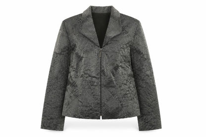 Nueva Women's Grey Textured Single-Breasted Suit Jacket Size 14