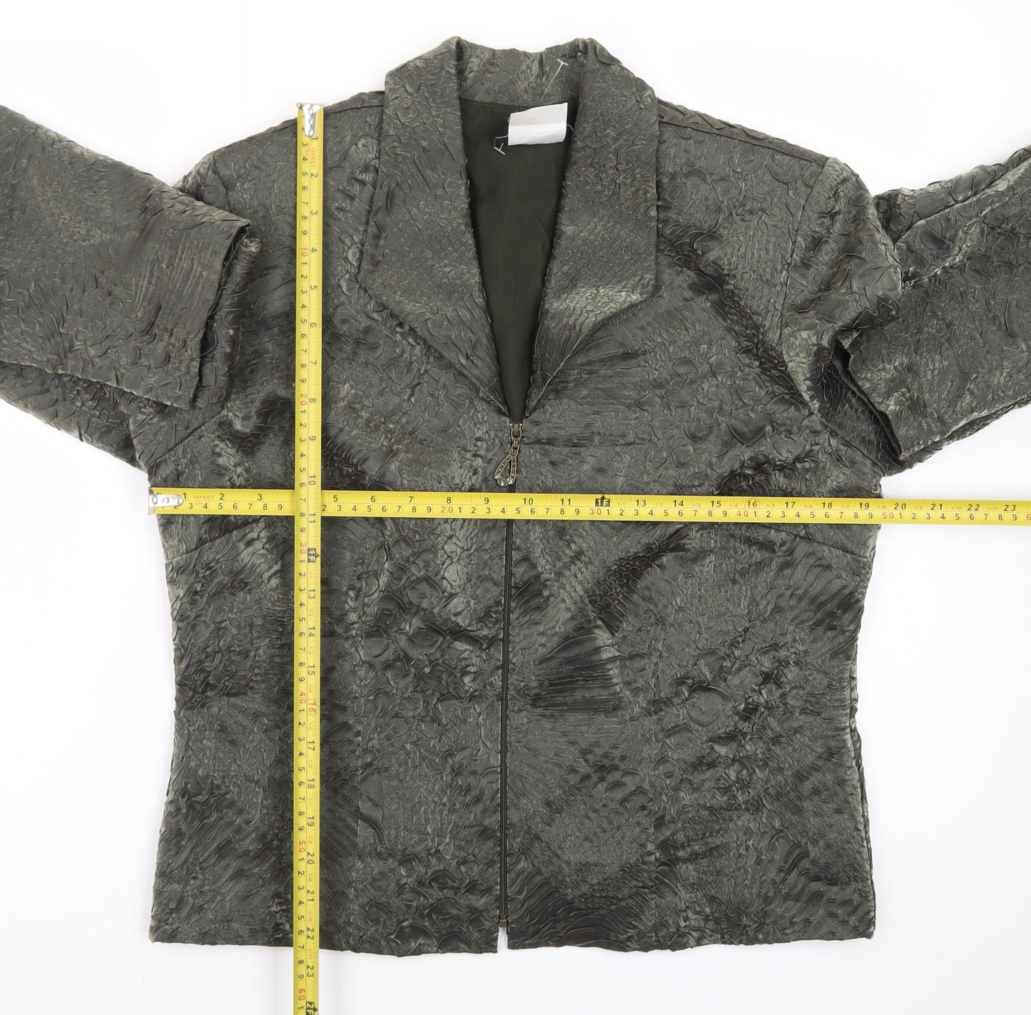 Nueva Women's Grey Textured Single-Breasted Suit Jacket Size 14
