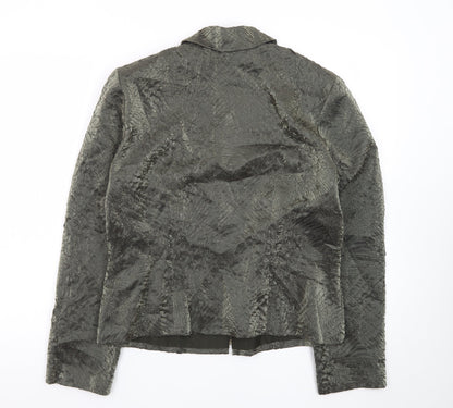 Nueva Women's Grey Textured Single-Breasted Suit Jacket Size 14