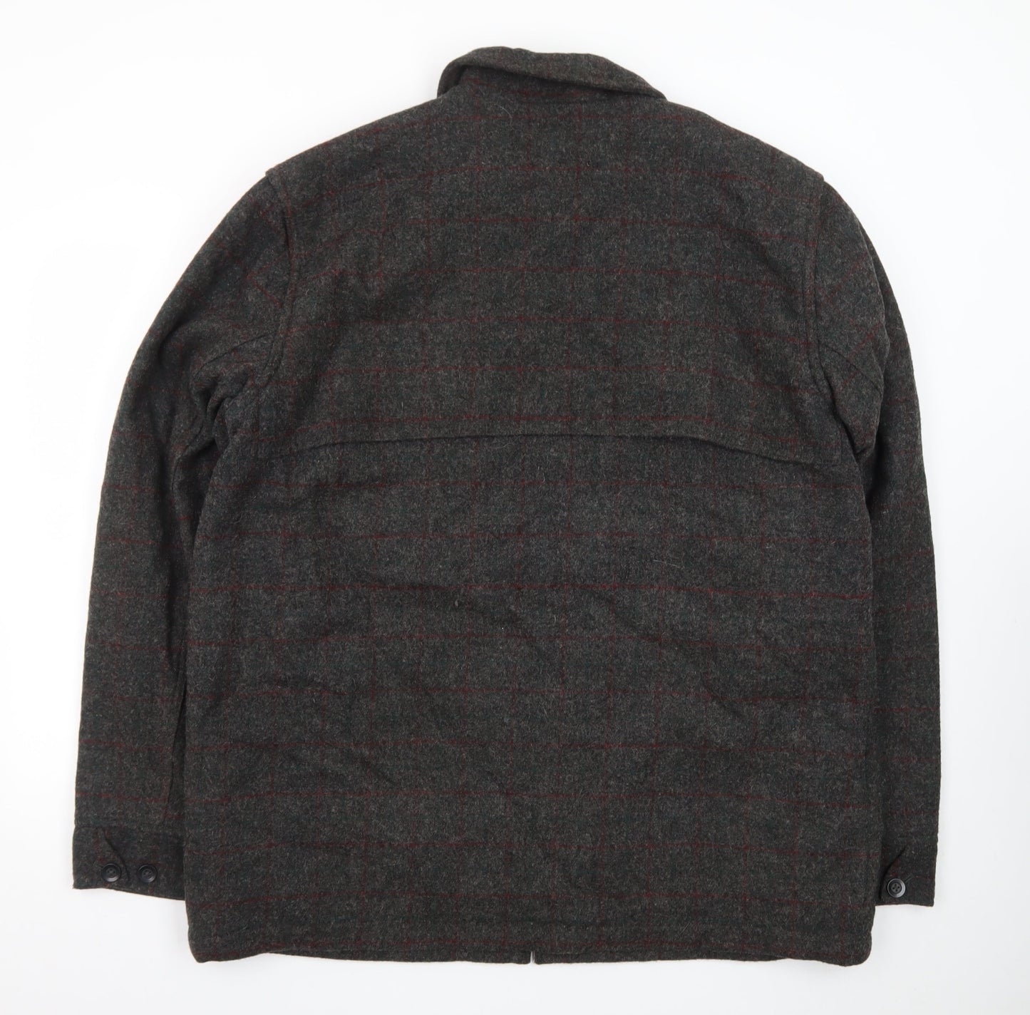 L.L.Bean Men’s Grey Checked Wool Blend XL Tall Lined Jacket