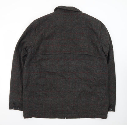 L.L.Bean Men’s Grey Checked Wool Blend XL Tall Lined Jacket