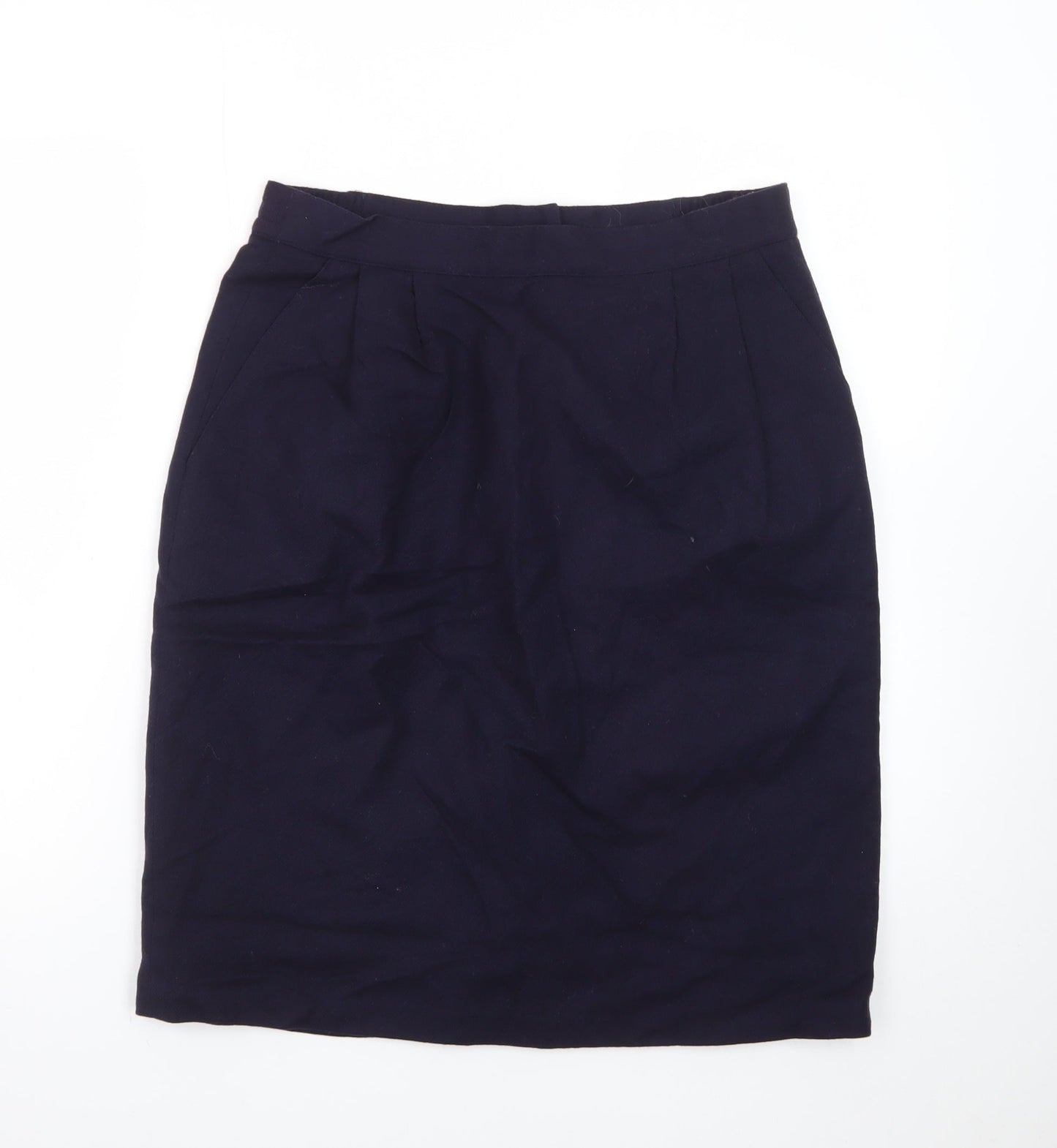 Sag Harbor Women Blue Wool Knee Length Pencil Skirt Size 14