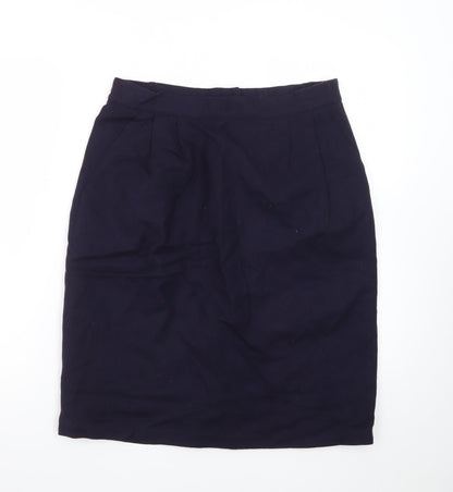 Sag Harbor Women Blue Wool Knee Length Pencil Skirt Size 14