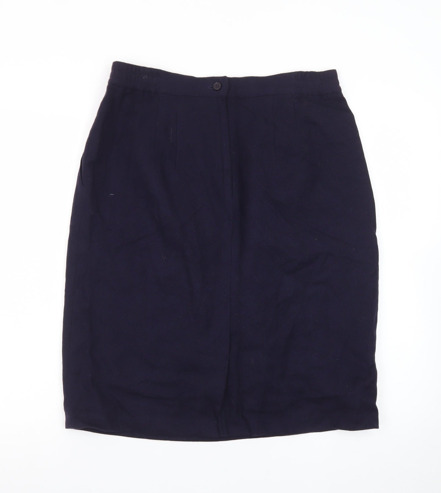 Sag Harbor Women Blue Wool Knee Length Pencil Skirt Size 14