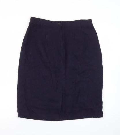 Sag Harbor Women Blue Wool Knee Length Pencil Skirt Size 14