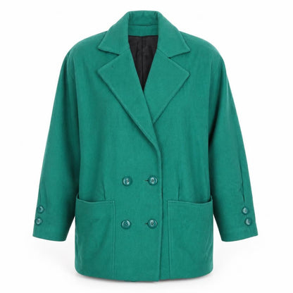 Thunder Bay Women Green Wool Mid-Length Overcoat Size 6