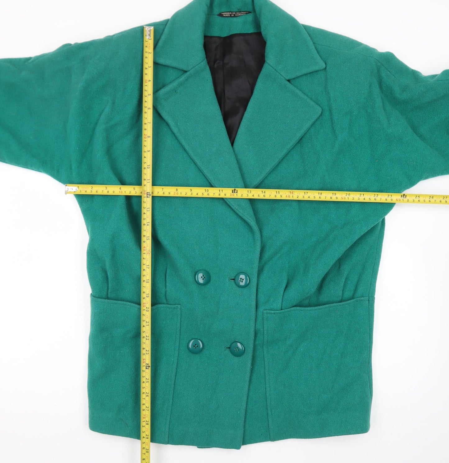 Thunder Bay Women Green Wool Mid-Length Overcoat Size 6