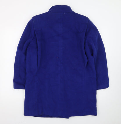 London Fog Women's Blue Wool Pea Coat Size 12 Classic Mid-Length