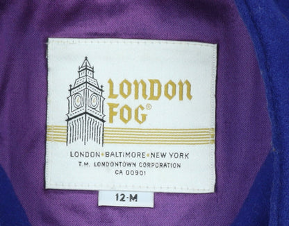 London Fog Women's Blue Wool Pea Coat Size 12 Classic Mid-Length