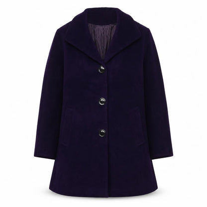 Ellen Tracy Women's Purple Wool Blend Mid-Length Overcoat Size 12