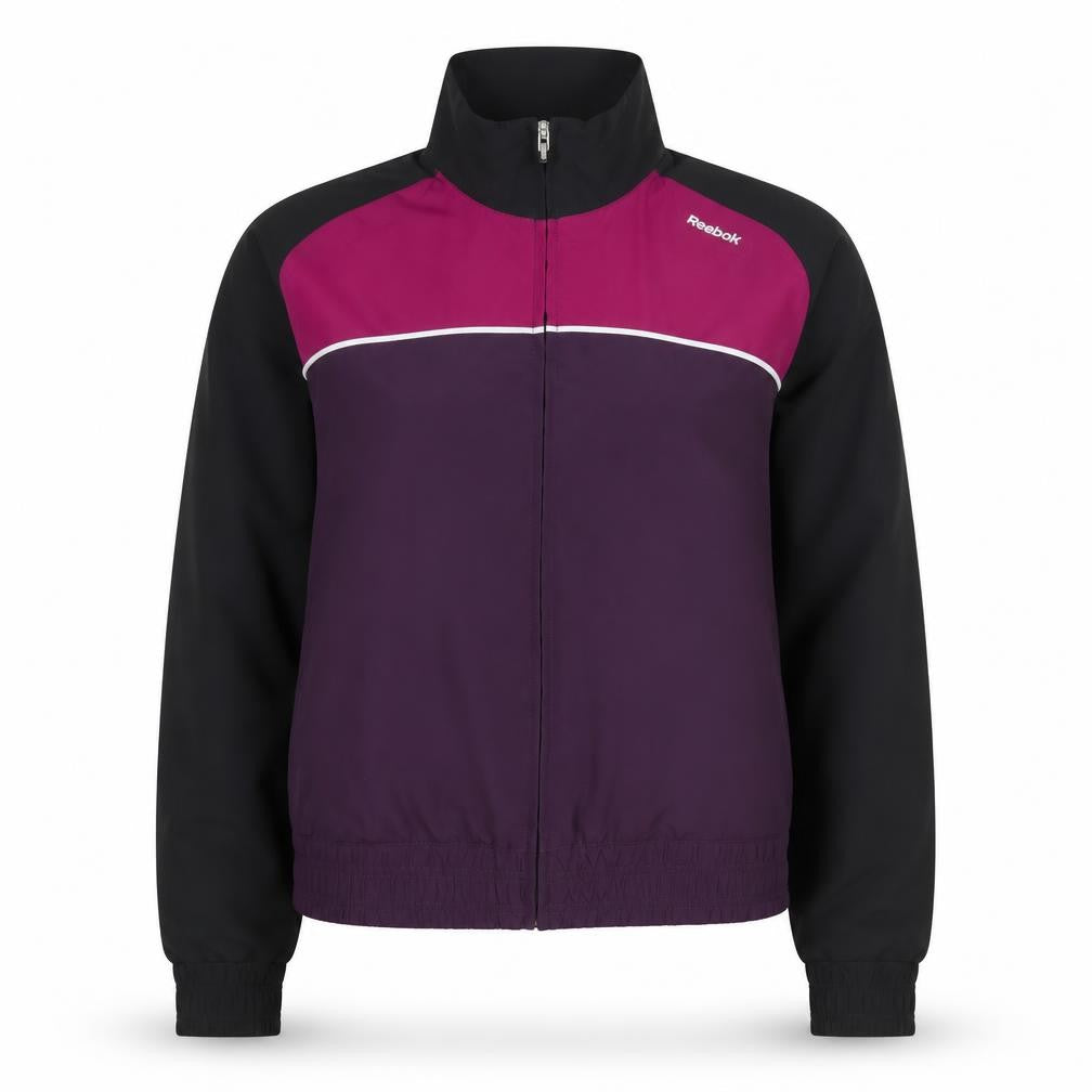 Reebok Women's Purple Black Full Zip Bomber Jacket Size S