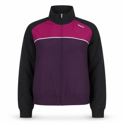 Reebok Women's Purple Black Full Zip Bomber Jacket Size S