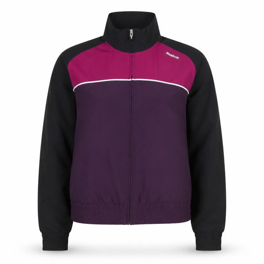Reebok Women's Purple Black Full Zip Bomber Jacket Size S