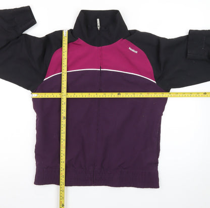 Reebok Women's Purple Black Full Zip Bomber Jacket Size S
