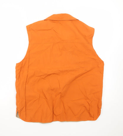 R & R Sport Men's Orange Cotton Waistcoat Gilet M Casual Outdoor