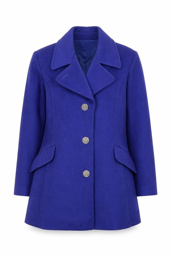 Talbots Women's Blue Wool Blend Mid-Length Pea Coat Size 12