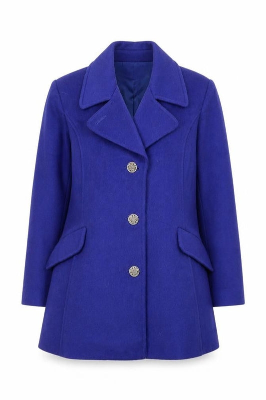 Talbots Women's Blue Wool Blend Mid-Length Pea Coat Size 12
