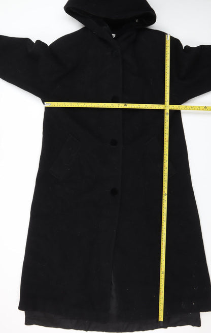 Forecaster of Boston Men's Black Wool Hooded Overcoat Size S