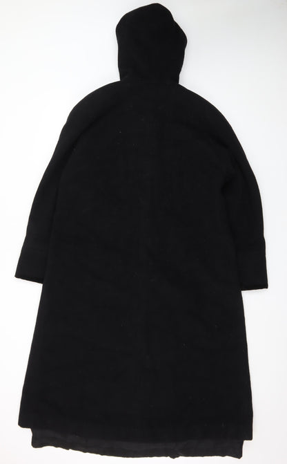 Forecaster of Boston Men's Black Wool Hooded Overcoat Size S