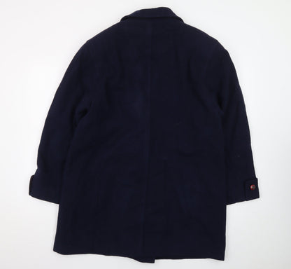 Mallia Women's Blue Wool Pea Coat Size 10 Double-Breasted