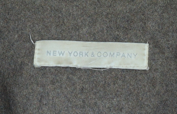 New York & Company Women's Brown Wool-Blend Trench Coat XL