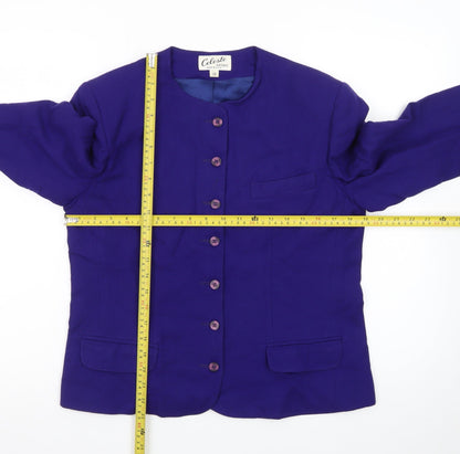 Celeste Sport Women's Purple Wool Suit Jacket Size 10 Classic Fit
