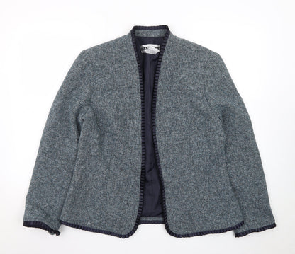 Dana Kay Womens Blue Tweed Blazer Jacket Size 12 Classic Lined Workwear